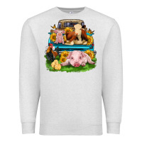 Oatmeal Heather farm truck animals Premium Sweatshirt - Zillion Design Studio