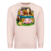 Pale Pink farm truck animals Premium Sweatshirt - Zillion Design Studio