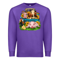 Purple farm truck animals Premium Sweatshirt - Zillion Design Studio