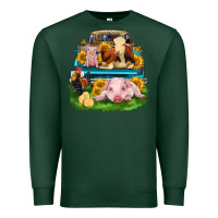 Sports Green farm truck animals Premium Sweatshirt - Zillion Design Studio