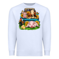 White farm truck animals Premium Sweatshirt - Zillion Design Studio