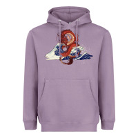 Lavender asian dragon and ocean waves Heavyweight Hoodie - RanaPortraitStore