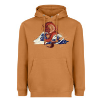 Meerkat asian dragon and ocean waves Heavyweight Hoodie - RanaPortraitStore