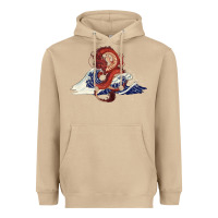 Mushroom asian dragon and ocean waves Heavyweight Hoodie - RanaPortraitStore