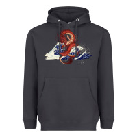 Smoke asian dragon and ocean waves Heavyweight Hoodie - RanaPortraitStore