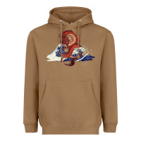 Toasted Coconut asian dragon and ocean waves Heavyweight Hoodie - RanaPortraitStore