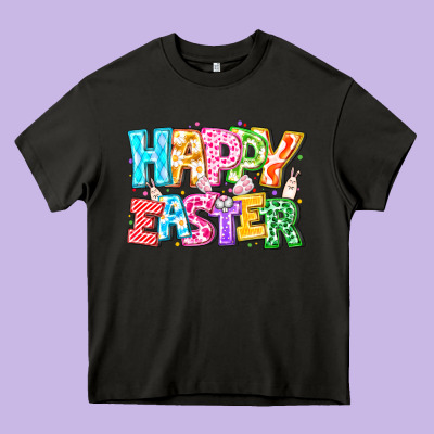 Happy Easter Heavy Core Tee Designed By Cowhidedigitalart