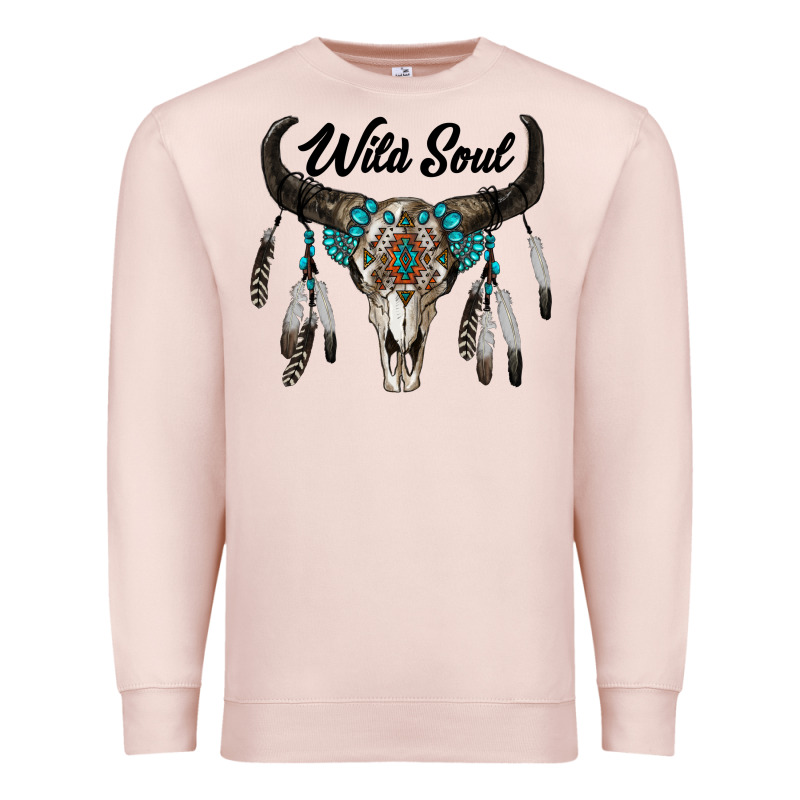 Wild Soul Boho Skull Premium Sweatshirt by RanaPortraitStore | Teevron