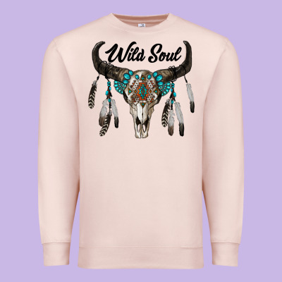 Wild Soul Boho Skull Premium Sweatshirt Designed By Ranaportraitstore