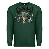 Sports Green wild soul boho skull Premium Sweatshirt - RanaPortraitStore