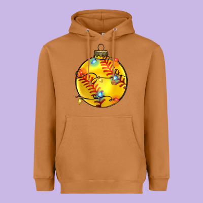 Christmas Softball Heavyweight Hoodie Designed By Zillion Design Studio