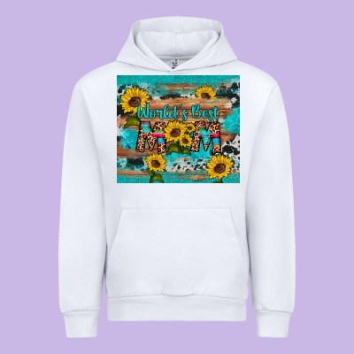 World's Best Mom Sunflower Leopard Cowhide Urban Hoodie Designed By Artiststas