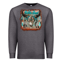 Charcoal Heather wild soul boho skull with background Premium Sweatshirt - RanaPortraitStore