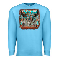 Ocean Blue wild soul boho skull with background Premium Sweatshirt - RanaPortraitStore
