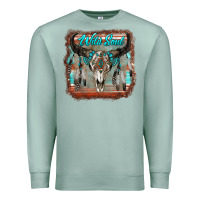 Seafoam wild soul boho skull with background Premium Sweatshirt - RanaPortraitStore