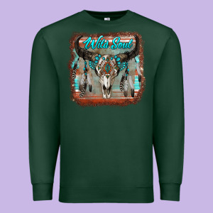 Wild Soul Boho Skull With Background Premium Sweatshirt Designed By Ranaportraitstore