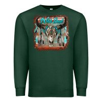 Sports Green wild soul boho skull with background Premium Sweatshirt - RanaPortraitStore
