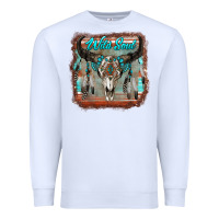White wild soul boho skull with background Premium Sweatshirt - RanaPortraitStore