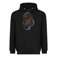 Black blue and orange dragon Heavyweight Hoodie - RanaPortraitStore
