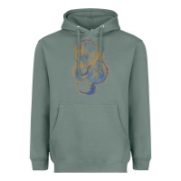 Sage blue and orange dragon Heavyweight Hoodie - RanaPortraitStore