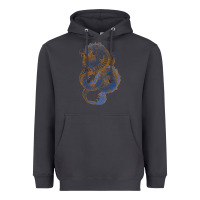 Smoke blue and orange dragon Heavyweight Hoodie - RanaPortraitStore