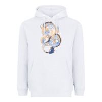 White blue and orange dragon Heavyweight Hoodie - RanaPortraitStore