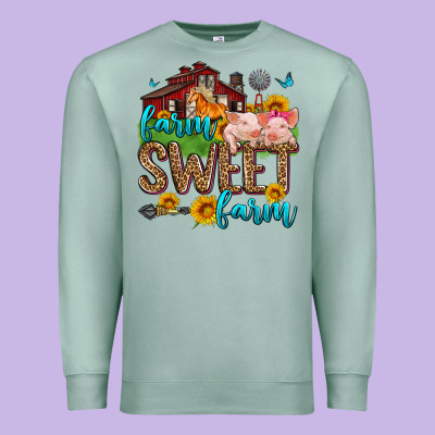 Farm Sweet Farm Premium Sweatshirt Designed By Zillion Design Studio