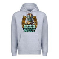 Heather Grey wild west Premium Hoodie - JahusDesignShop