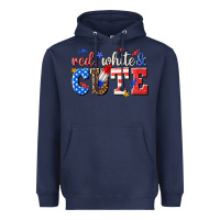 Navy red white and cute billie wilder Heavyweight Hoodie - texasbilliewilder