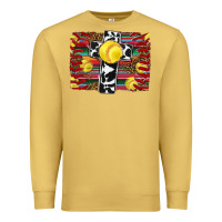 Antique Gold softball cross serape leopard background Premium Sweatshirt - RanaPortraitStore