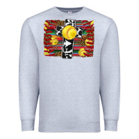Heather Grey softball cross serape leopard background Premium Sweatshirt - RanaPortraitStore