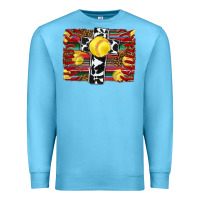 Ocean Blue softball cross serape leopard background Premium Sweatshirt - RanaPortraitStore