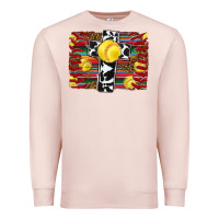 Pale Pink softball cross serape leopard background Premium Sweatshirt - RanaPortraitStore