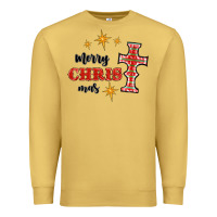 Antique Gold merry christmas cross Premium Sweatshirt - RanaPortraitStore