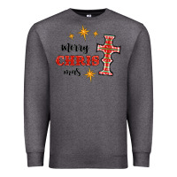Charcoal Heather merry christmas cross Premium Sweatshirt - RanaPortraitStore