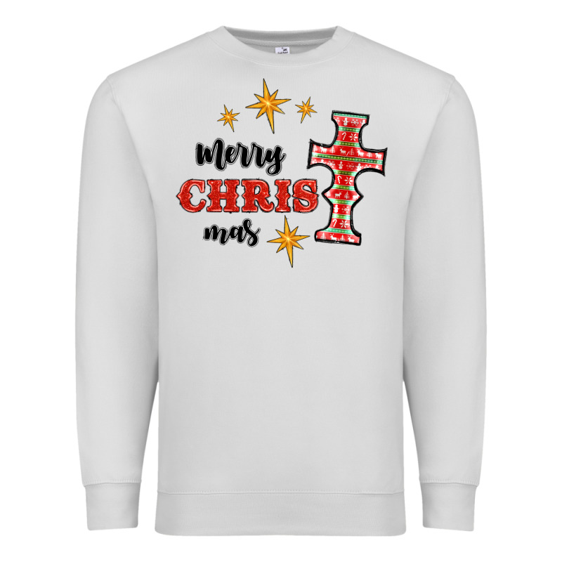 Merry Christmas Cross Premium Sweatshirt by RanaPortraitStore | Teevron