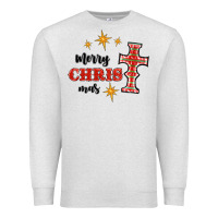 Oatmeal Heather merry christmas cross Premium Sweatshirt - RanaPortraitStore