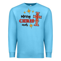 Ocean Blue merry christmas cross Premium Sweatshirt - RanaPortraitStore