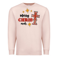 Pale Pink merry christmas cross Premium Sweatshirt - RanaPortraitStore