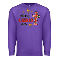 Purple merry christmas cross Premium Sweatshirt - RanaPortraitStore