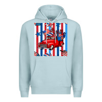 Blue Mist 4th of july seamless pattern truck Premium Hoodie - BundleAndBundleShop