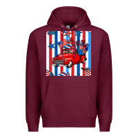 Burgundy 4th of july seamless pattern truck Premium Hoodie - BundleAndBundleShop