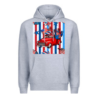 Heather Grey 4th of july seamless pattern truck Premium Hoodie - BundleAndBundleShop