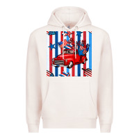 Pale Pink 4th of july seamless pattern truck Premium Hoodie - BundleAndBundleShop