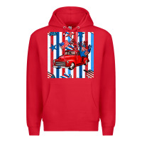 Red 4th of july seamless pattern truck Premium Hoodie - BundleAndBundleShop