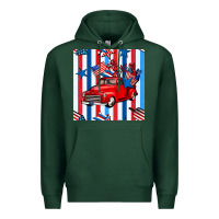Sports Green 4th of july seamless pattern truck Premium Hoodie - BundleAndBundleShop