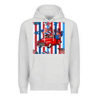 Dove Grey 4th of july seamless pattern truck Premium Hoodie - BundleAndBundleShop