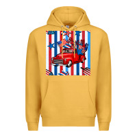 Mustard 4th of july seamless pattern truck Premium Hoodie - BundleAndBundleShop