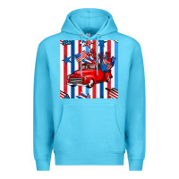 Ocean Blue 4th of july seamless pattern truck Premium Hoodie - BundleAndBundleShop