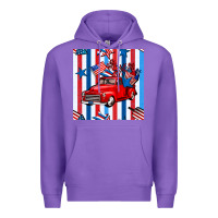 Purple 4th of july seamless pattern truck Premium Hoodie - BundleAndBundleShop